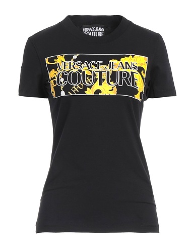 VERSACE JEANS COUTURE T-shirt Black 95% Cotton, 5% Elastane
