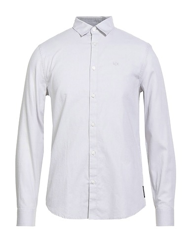 ARMANI EXCHANGE Einfarbiges Hemd Hellgrau 100% Baumwolle
