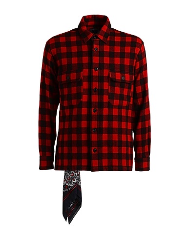 DESTIN Camicia a quadri Rosso 75% Lana, 25% Cachemire