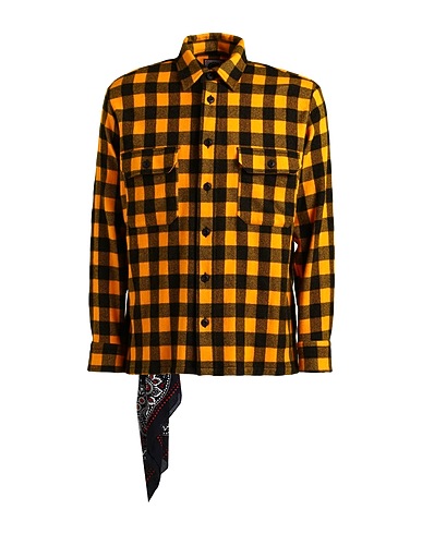 DESTIN Checked shirt GIALLO OCRA 75% Wool, 25% Cashmere