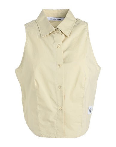 CALVIN KLEIN JEANS Chemises et chemisiers de couleur unie Vert sauge 100% Coton