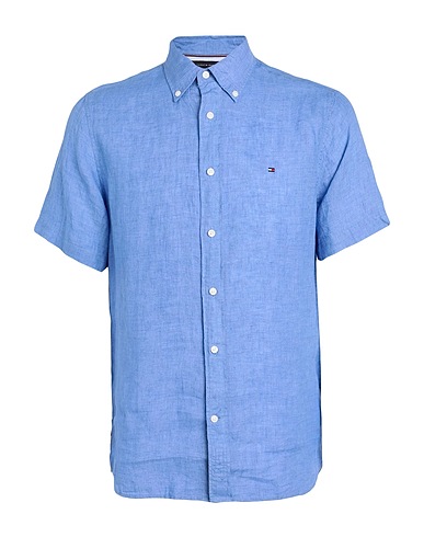 TOMMY HILFIGER Linen shirt Pastel blue 100% Linen