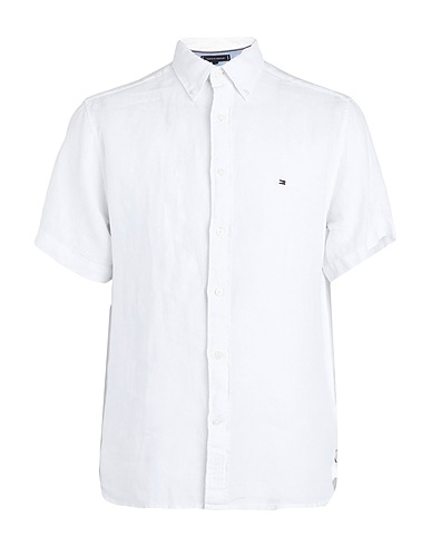 TOMMY HILFIGER Solid colour shirt 100% Linen