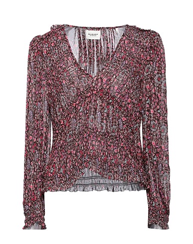 MARANT ÉTOILE Top Dark brown 100% Viscose, Silk