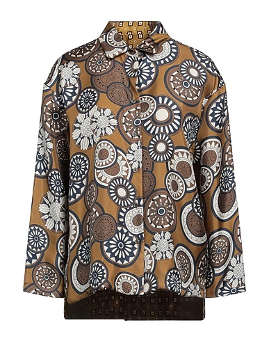 'S MAX MARA Patterned shirts & blouses Military green 100% Silk