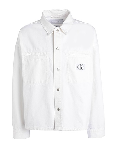 CALVIN KLEIN JEANS Denim shirt White 100% Recycled cotton