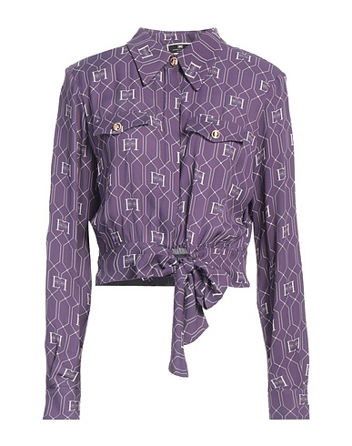 ELISABETTA FRANCHI Patterned shirts & blouses Plum 100% Viscose
