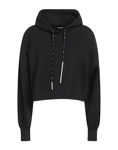 DONDUP Hooded track jacket  Black 100% Cotton