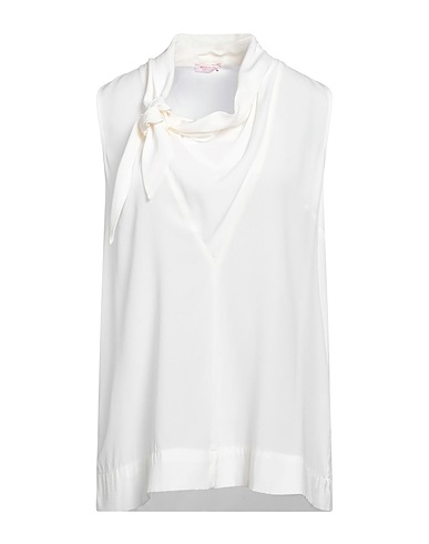ROSSOPURO Top White 94% Silk, 6% Elastane