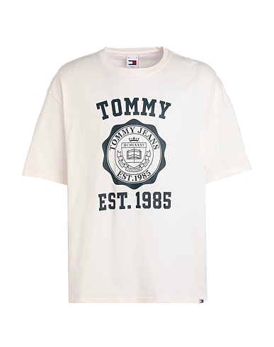 TOMMY JEANS T-shirt Ivory 100% Cotton