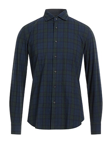MARTIN CALDWELL Camicia a quadri Blu navy 100% Cotone