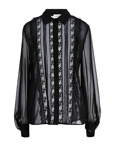 P.A.R.O.S.H. Lace shirts & blouses Black 100% Polyester, Cotton, Polyamide