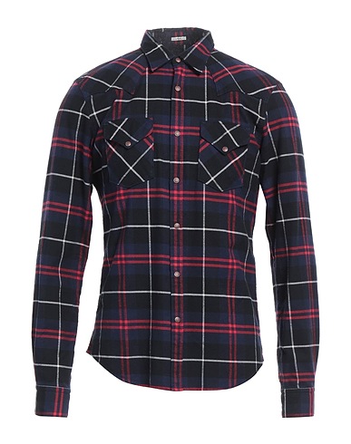 HIMON'S Checked shirt Midnight blue 100% Cotton