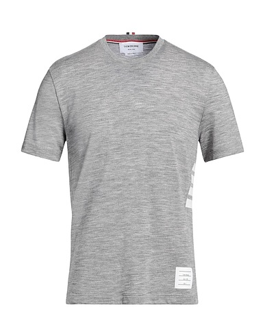THOM BROWNE Basic T-Shirt Grey 97% Wool, 3% Elastane