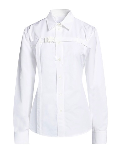 OFF-WHITE™ Shirts White 100% Cotton, Mother-of-pearl
