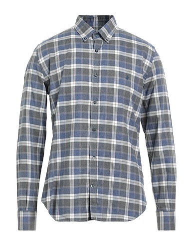 BROOKSFIELD Checked shirt Slate blue 100% Cotton