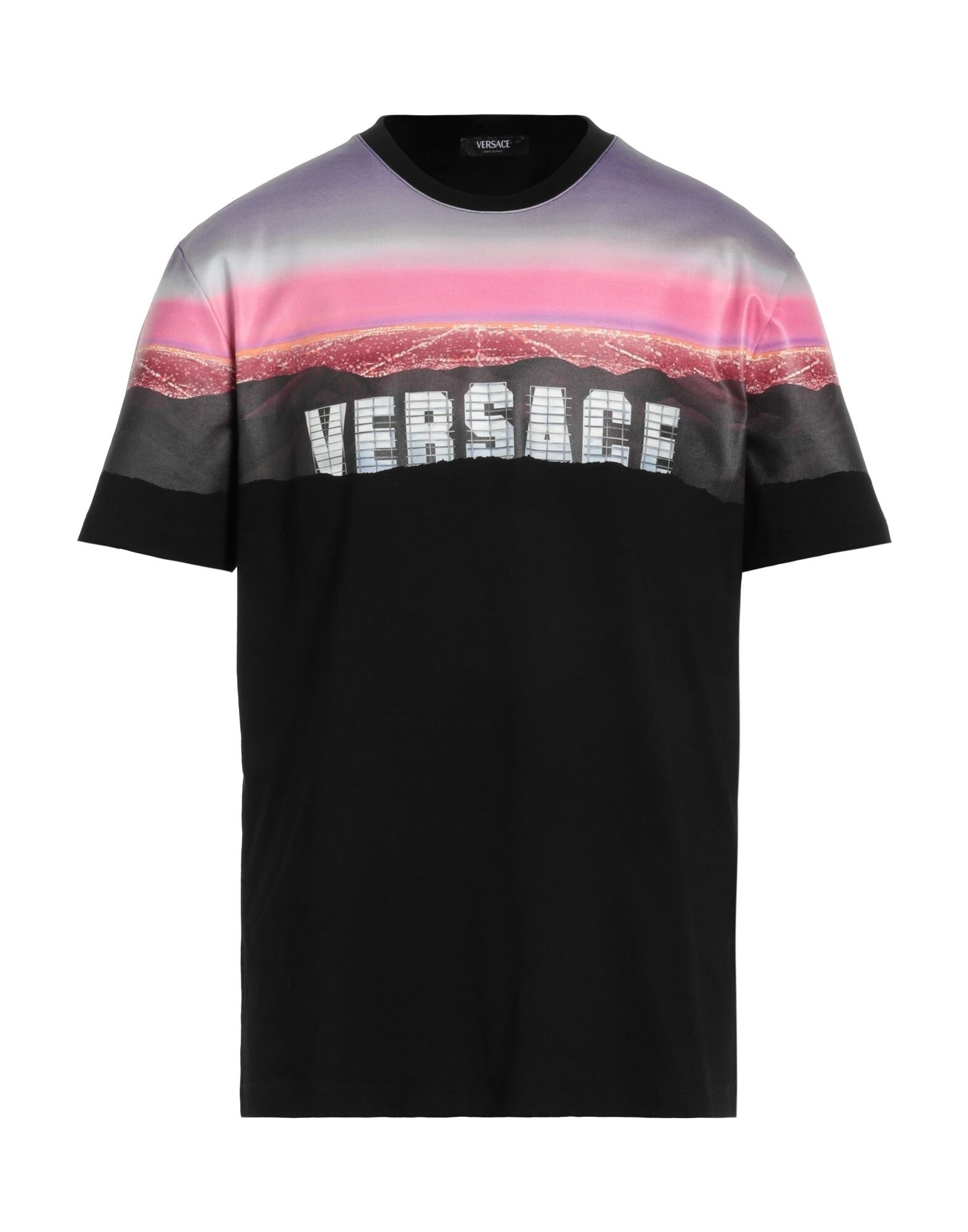 VERSACE ハウス オブ ヴェルサーチェ Tシャツ ブラック クリスタルアイコニッククレストTシャツ | VERSACE JP