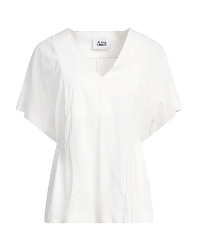 ALPHA STUDIO T-shirt Ivory 95% Cotton, 5% Elastane