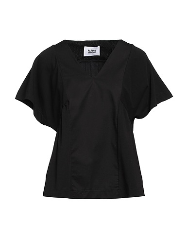 ALPHA STUDIO Ｔシャツ ブラック コットン 95% / ポリウレタン 5%