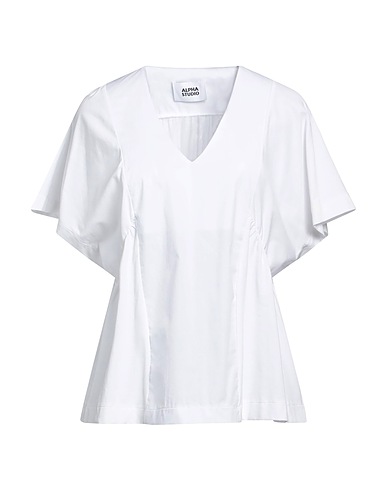 ALPHA STUDIO T-shirt White 95% Cotton, 5% Elastane