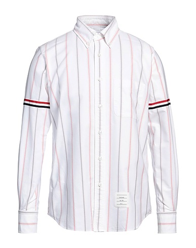 THOM BROWNE ストライプ柄シャツ ホワイト コットン 100%