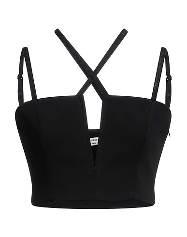 ALESSANDRO VIGILANTE Top Black 80% Viscose, 16% Polyamide, 4% Elastane