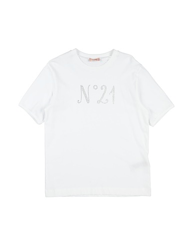 N°21 T-shirt White 100% Cotton, Glass