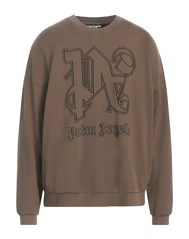 PALM ANGELS Sweatshirt Military green 77% Cotton, 23% Linen, Elastane, Polyester