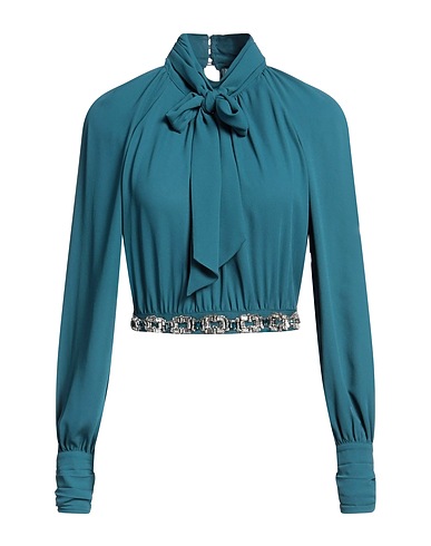 ELISABETTA FRANCHI Top Verde petrolio 100% Poliestere, Poliammide, Vetro