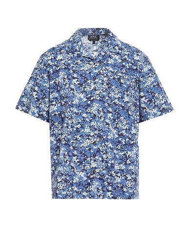 A.P.C. Patterned shirt Navy blue 100% Cotton