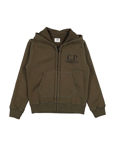 C.P. COMPANY UNDERSIXTEEN Hooded track jacket  Military green 100% Cotton