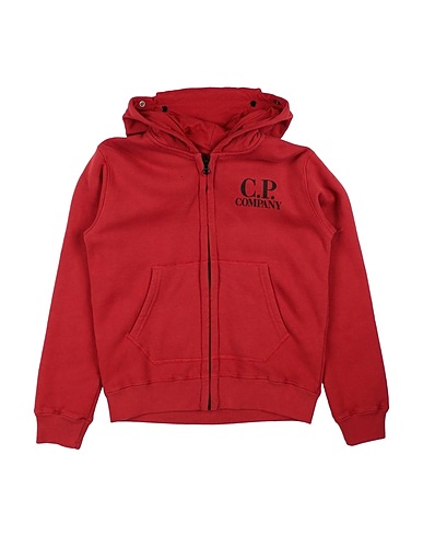 C.P. COMPANY UNDERSIXTEEN Hooded track jacket  Brick red 100% Cotton