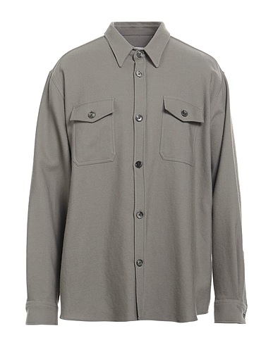 AMI ALEXANDRE MATTIUSSI Solid color shirt Grey 100% Virgin Wool