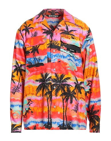PALM ANGELS Patterned shirt Orange 100% Lyocell
