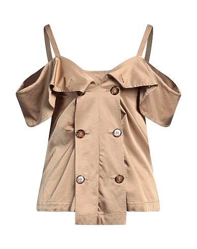 BURBERRY Off-the-shoulder top Beige 58% Viscose, 39% Cotton, 3% Elastane
