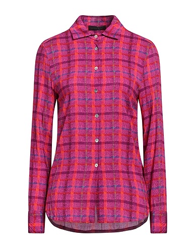 ARCHIVI TESSILI Milano Camicia a quadri Fucsia 97% Viscosa, 3% Elastan