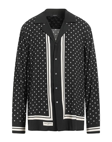 BALMAIN Patterned shirt Black 100% Viscose