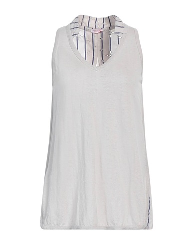 ROSSOPURO Top Light grey 100% Cotton, Linen