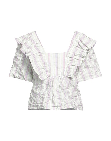 GANNI Top Light green 53% Organic cotton, 43% Polyester, 3% Viscose, 1% Elastane