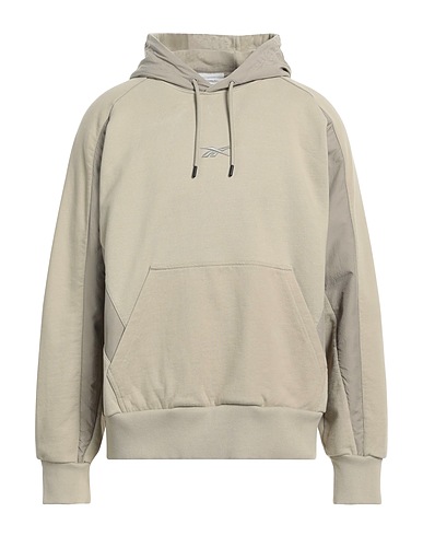REEBOK Hooded track jacket  Sage green 100% Cotton, Polyamide, Elastane