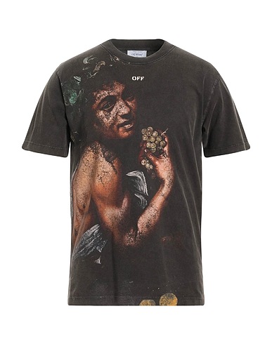 OFF-WHITE™ T-shirt Dark brown 100% Cotton, Elastane