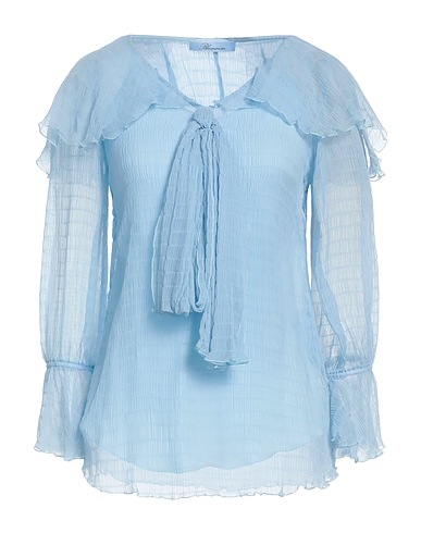 BLUMARINE Top Sky blue 99% Silk, 1% Elastane, Acetate