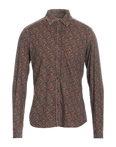 (#) 65 Patterned shirt Chocolate brown 100% Cotton