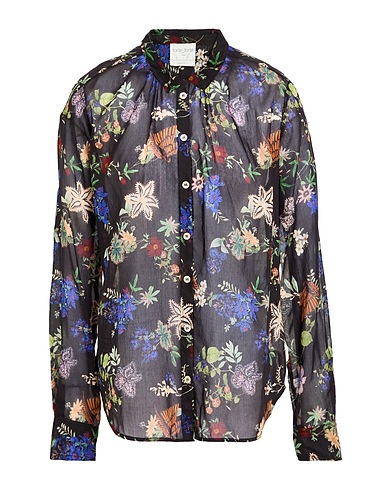FORTE_FORTE Floral shirts & blouses Black 75% Cotton, 25% Silk