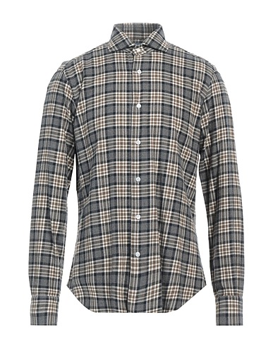 BARBA Napoli Checked shirt DANDY LIFE Grey 100% Cotton