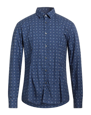 DANIELE ALESSANDRINI Camicia fantasia Blu 100% Cotone