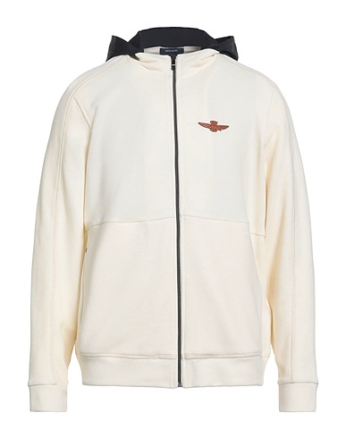 AERONAUTICA MILITARE Hooded sweatshirt Ivory 56% Polyester, 44% Cotton