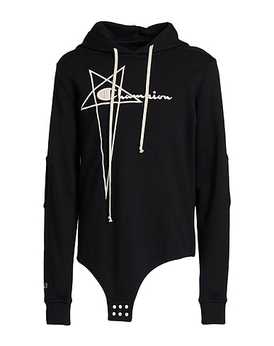 RICK OWENS x CHAMPION Hooded sweatshirt Black 100% Cotton
