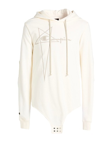 RICK OWENS x CHAMPION Hooded sweatshirt Ivory 100% Cotton
