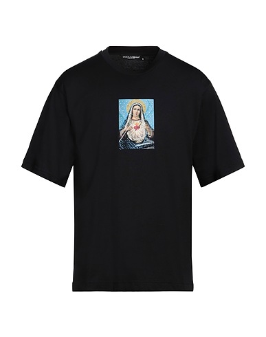 DOLCE&GABBANA T-shirt Black 100% Cotton, Glass